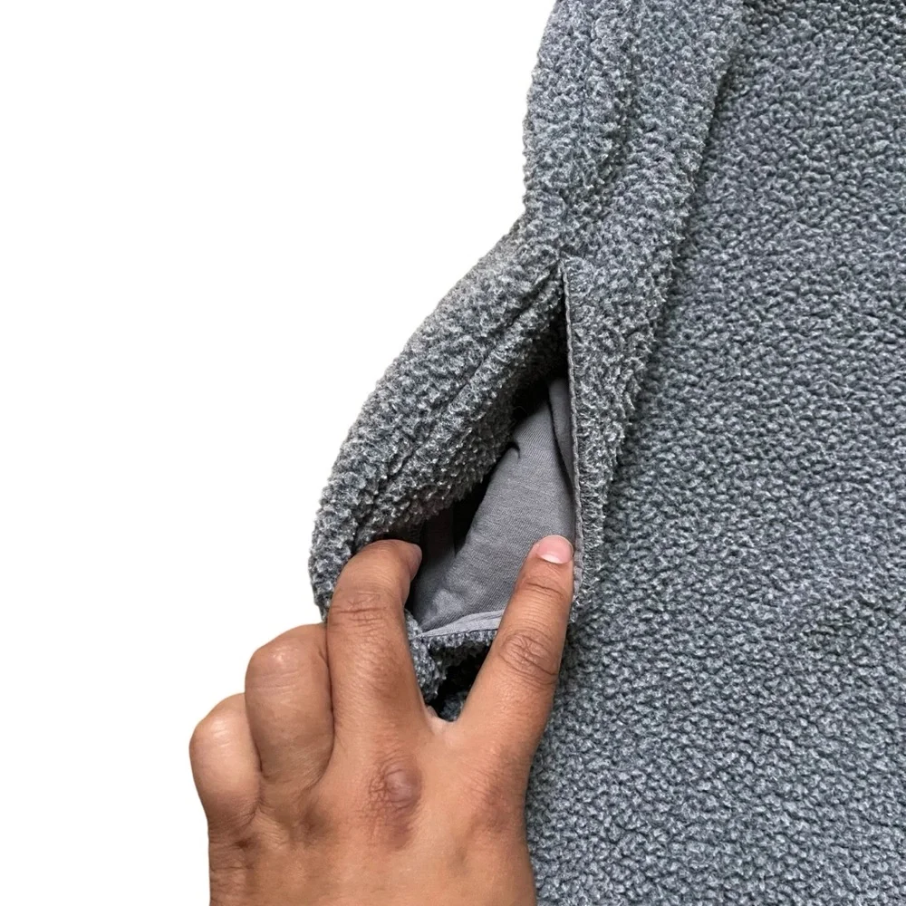 Everlane ReNew Fleece Half-Zip Heathered Gray Size S Women